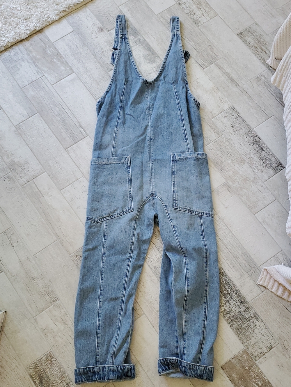 We The Free Light Blue Denim Overalls Jumpsuit Onesie Women's XS